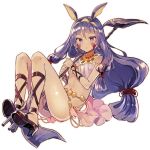  animal_ears bangs blunt_bangs earrings egyptian_clothes fate/grand_order fate_(series) full_body hair_between_eyes hair_tubes hairband high_heels holding holding_staff hoop_earrings ikeuchi_tanuma jackal_ears jewelry long_hair low-tied_long_hair navel necklace nitocris_(fate/grand_order) panties purple_eyes purple_hair simple_background smile solo staff underwear very_long_hair white_background 