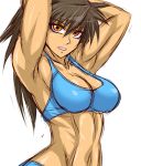  1girl brown_hair fuyumi_natsuko muscle orange_eyes original ponytail solo tagme taroimo_(00120014) 