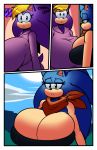  ? absurd_res anthro bernadette_hedgehog breasts clothing comic crossgender denizen1414 dreamcastzx1 female hedgehog hi_res mammal sonic_(series) sonic_the_hedgehog tight_clothing video_games 