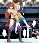  4girls brown_hair fuyumi_natsuko multiple_girls muscle orange_eyes original ponytail shidoh_ryuu shimamoto_utako tagme taroimo_(00120014) 