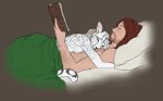  anthro bed brynjolf cuddling cute feline female hair human human_on_anthro interspecies khajiit leopard male male/female mammal mrrsizha on_bed skyrim the13thblackcat the_elder_scrolls under_covers video_games white_leopard 