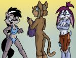  2018 alien angry anthro black_hair brown_fur butt canine cheek_tuft clothed clothing crossed_arms crossover driprat elbow_tufts female fur gloves_(marking) group hair halter_top hand_on_hip looking_at_viewer looking_back lupe_the_wolf mammal markings multicolored_fur navel nervous olia_(legendary_defender) open_mouth panties pants purple_hair rear_view simple_background socks_(marking) sonic_(series) standing storm_hawks suzy_lu topless tuft two_tone_fur underwear voltron_legendary_defender wolf 