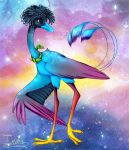  avian beak bird crest duo feathers female feral galaxy lenny_(neopets) neopets star the13thblackcat wadjet_(neopets) wings 