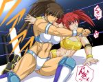  2girls fuyumi_natsuko miyao_tatsuko multiple_girls muscle original red_eyes red_hair tagme taroimo_(00120014) twintails 