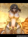  anthro big_breasts blush breasts chococosalo clothed clothing feline female mammal nipples pants_down partially_clothed pussy solo standing thick_thighs voluptuous wide_hips 