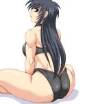  1girl ass bikini black_hair blue_eyes long_hair muscle original shimamoto_utako solo swimsuit tagme taroimo_(00120014) 