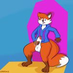  2018 absurd_res anthro balls bottomless canine clothed clothing digital_media_(artwork) erection fox fur hi_res hoodie male mammal masturbation open_mouth penis simple_background solo superiorfox zackdadawg 