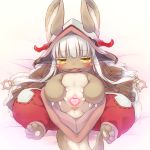  &lt;3_censor anthro anus blush censored female hair hollow_(species) lagomorph looking_at_viewer lying made_in_abyss mammal nanachi presenting presenting_pussy pussy solo spread_pussy spreading teeth unknown_artist white_hair yellow_eyes 