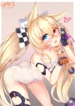  :d animal_ears artist_name ass bangs bare_shoulders black_gloves blonde_hair blue_eyes blush bow braid breasts brown_background cat_ears character_name checkered checkered_bow collarbone commentary_request eyebrows_visible_through_hair fang g41_(girls_frontline) girls_frontline gloves gmkj hair_between_eyes hair_bow hair_ornament hand_up heart heterochromia highres leaning_forward long_hair looking_at_viewer name_tag one-piece_swimsuit open_mouth paw_pose pink_ribbon pixiv_id red_eyes ribbon school_swimsuit side_braid signature single_braid small_breasts smile solo swimsuit twintails two-tone_background very_long_hair white_background white_school_swimsuit white_swimsuit 