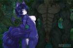  2boys animal_ear_fluff animal_ears aqua_eyes areolae artist_name ass bad_source blue_fur blue_hair blush breasts cleft_of_venus cloaca flaccid fox_ears fox_girl fox_tail furry head_out_of_frame hetero highres imminent_rape jungle krystal large_breasts large_penis large_tail large_testicles lokrebirth multiple_boys muscle nature nipples no_humans nude outdoors penis pussy self_upload short_hair solo_focus standing star_fox tail testicles uncensored watermark wide_hips 