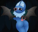  &lt;3_nose &lt;3_tail 2018 anthro blue_body breasts butt cute digital_media_(artwork) fangs female fur nintendo nude pok&eacute;mon pok&eacute;mon_(species) pok&eacute;morph purple_eyes solo swoobat teeth video_games wings zinzoa 