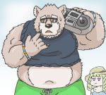  2017 anthro bear belly clothing duo eyewear female goyemon_k jambavan male mammal navel overweight overweight_male shirt sunglasses swimsuit tokyo_afterschool_summoners 