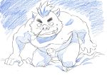  2017 anthro balls blush boar gouryou male mammal mohawk moobs nipples overweight overweight_male penis porcine q14658091 solo tokyo_afterschool_summoners 
