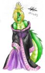  2009 anthro blonde_hair breasts cela cleavage clothed clothing crocodile crocodilian female hair reptile scalie signature simple_background solo source_request unknown_artist unknown_artist_signature white_background 
