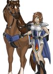  2010 amocin armor clothed clothing digital_media_(artwork) equine female feral hair horse human looking_at_viewer mammal simple_background smile terra_(amocin) 