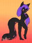  :3 anthro black_fur blush breasts cat cub feline female fur hair long_hair long_tail mammal naughty_face nipples nude pose purple_eyes purple_hair purple_nose simetra_kuro smile vermelhatan young 