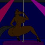  anthro big_breasts big_butt breasts butt dancing equine female horse huge_breasts huge_butt mammal mostly_nude pole pole_dancing solo strip_club stripper wide_hips 