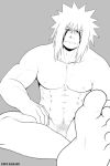  1boy barefoot feet jiraiya male_focus naruto naruto_(series) nude sitting solo tagme toes 