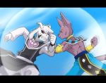  anime asriel_dreemurr asriel_dreemurr_(god_form) beerus boss_monster caprine cat collar costume crossover deity delta_rune dragon_ball dragon_ball_super dragon_ball_z dragonball_super feline fight fighters goat horn mammal raxkiyamato sketch sphynx undertale video_games 