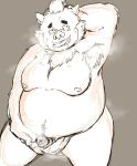  2017 anthro belly boar clothing gouryou male mammal mohawk moobs navel nipples overweight overweight_male penis porcine solo tokyo_afterschool_summoners tusks underwear youyoushiroku42 