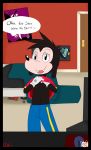 anthro canine clothing cub disney dog goof_troop livestream male mammal max_goof oooeygoooey solo speech_bubble undressing young 