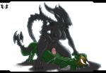  3d_(artwork) abs alien alien_(franchise) alien_girl anthro belly big_breasts big_butt big_penis black_skin black_tail black_tubes bound breasts butt claws dangerous digital_media_(artwork) dragon duo enjoying eye_contact eyeless fangs feet female green_skin horn humanoid humanoid_on_humanoid inner_mouth larger_female lips lying male male/female muscular navel nipples not_furry on_top open_mouth penetration penis pussy resistance resisting riding rohan_scribe saliva seductive sex simple_background sitting sitting_on_top size_difference smile sweat teeth thick_thighs tongue tongue_out xenomorph 