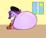  belly belly_inflation big_belly canine dog female fur inflation inside littlest_pet_shop mammal pump purple_fur zoe_trent 