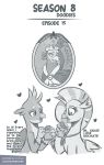  &lt;3 2018 avian candy chocolate comic dialogue drooling english_text food friendship_is_magic gallus_(mlp) gryphon hippogryph jcosneverexisted king_grover_(mlp) male monochrome my_little_pony portrait saliva silverstream_(mlp) text 