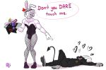  &lt;3 animate_inanimate blush bobthetanuki bulge bunny_costume clothed clothing costume crossdressing cuphead_(game) demon facial_hair fake_ears fake_rabbit_ears horn horned_humanoid humanoid king_dice male mustache not_furry nude object_head smile solo the_devil_(cuphead) video_games 