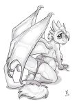  2018 anthro bat_wings bikini blush bouncyotter breasts clothed clothing dragon female flinters hair looking_at_viewer looking_back membranous_wings pregnant solo swimsuit wardrobe_malfunction wings 