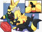  anal anal_knotting anal_penetration anus arkoh arkoh_umbreon balls blush butt cum duo eeveelution hi_res internal jetta_the_jolteon jolteon knot knotting male male/male male_penetrated male_penetrating nintendo orgasm penetration penis pok&eacute;mon pok&eacute;mon_(species) precum riding sex umbreon video_games 