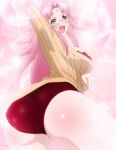  arahabaki_nonko bra glasses green_eyes highres long_hair panties pink_hair screencap stitched third-party_edit turtleneck_dress underwear yuragisou_no_yuuna-san 