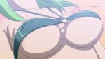 1girl animated animated_gif bikini bounce bouncing_breasts breasts green_hair kijigami_(momo_kyun_sword) large_breasts momo_kyun_sword swimsuit underboob 
