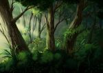  commentary_request dark foliage forest hidarikiki_no_manjuu light_rays nature no_humans original outdoors scenery tree 