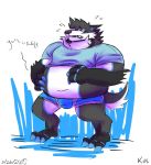  belly big_belly bulge canine clothing dog garth_(character) lifting_clothing malamute male mammal overweight shy solo thenakedlunch underwear 