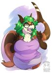  anthro big_breasts breasts clothed clothing eyewear female fish glasses hair looking_at_viewer marine open_mouth overweight overweight_female seamen shark solo standing 