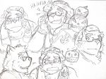  2017 anthro bear clothing eyes_closed eyewear food fruit glasses gloves hat humanoid_hands knn8150_ysd male mammal pumpkin slightly_chubby solo straw_hat tokyo_afterschool_summoners towel volos 