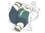  2018 6xiachunqiu7 anthro bear belly clothing eyes_closed eyewear fur glasses male mammal necktie overweight overweight_male polar_bear rave_(housamo) shirt simple_background solo tokyo_afterschool_summoners white_background white_fur 