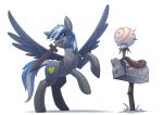  2019 blue_eyes blue_hair cutie_mark digital_media_(artwork) equine fan_character feathered_wings feathers grey_feathers hair hooves mammal my_little_pony pegasus solo underpable wings 