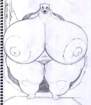  bear big_breasts breasts female huge_breasts huge_nipples hyper hyper_breasts kosmonius mammal overweight solo thick_thighs wide_hips 