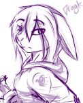  anthro clothed clothing dragk erikka female lagomorph looking_at_viewer mammal rabbit simple_background sketch solo 