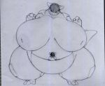  anthro baby_kangaskhan big_breasts breasts duo female greyscale huge_breasts in_pouch inverted_nipples kangaskhan kosmonius mammal marsupial monochrome mother_and_child nintendo nipples parent pok&eacute;mon pok&eacute;mon_(species) pouch_(anatomy) slightly_chubby solo_focus video_games wide_hips 