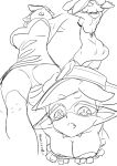  1girl armpits arms_up ass breast_hold breasts cameltoe cleavage collarbone cropped_legs detached_collar domino_mask dress eyebrows_visible_through_hair fang female from_behind from_below greyscale hands_up hotaru_(splatoon) japanese_text looking_at_viewer mask medium_breasts monochrome multiple_views nayou_ta_zuoji nintendo open_mouth panties pointy_ears short_dress short_hair simple_background sketch splatoon splatoon_1 standing strapless strapless_dress talking tentacle_hair thighhighs translation_request underwear upskirt white_background 