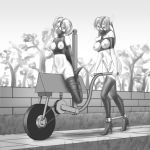  bdsm bondage bound coco_(pixiv_artist_1131293) elf pointy_ears wooden_horse yuri 