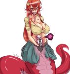  big_breasts blush breasts cleavage clothed clothing cum cum_in_pussy cum_in_uterus cum_inside dildo female humanoid impregnation lamia masturbation miia_(monster_musume) monster_musume nipple_bulge ovum plasmidhentai reptile scalie sex_toy snake snake_tongue sperm_cell tongue tongue_out uterus 