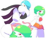  3girls :3 alternate_color animal_ears ass bare_shoulders black_panties blue_hair butt_crack cameltoe cat_ears cat_tail clothed_pokemon creatures_(company) crop_top cropped_legs female from_behind from_below game_freak gardevoir gen_3_pokemon hair_over_one_eye half-closed_eyes hand_up highres looking_at_viewer looking_back looking_down love-box-f mega_gardevoir midriff multiple_girls nintendo no_humans open_mouth orange_eyes orange_shorts panties pink_eyes pokemon pokemon_(creature) shiny_pokemon shirt short_hair short_shorts shorts simple_background skitty sleeveless sleeveless_shirt smile tail underwear watermark white_background white_shirt white_skin 