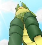  bikini blush clothing female joe123123123 leavanny low-angle_view nintendo pok&eacute;mon pok&eacute;mon_(species) pregnant swimsuit video_games worm&#039;s-eye_view 