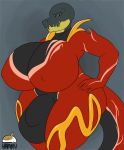  anthro big_breasts bodysuit breasts bulge clothing dickgirl hammy hand_on_hip huge_breasts hyper hyper_breasts hyper_bulge intersex looking_at_viewer nipple_bulge overweight overweight_dickgirl reptile scalie skinsuit snake solo thick_thighs tight_clothing 