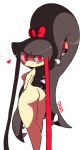  2018 blush breasts butt diives edit english_text female gaghiel humanoid looking_at_viewer looking_back mawile nintendo nude open_mouth pok&eacute;mon pok&eacute;mon_(species) rear_view simple_background solo text video_games white_background 