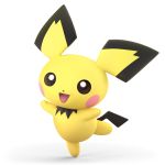  2018 3_toes 3d_(artwork) alpha_channel ambiguous_gender black_nose black_tail brown_eyes cute digital_media_(artwork) hi_res mammal nintendo official_art open_mouth open_smile pichu pink_cheeks pok&eacute;mon pok&eacute;mon_(species) pose rodent simple_background smile solo super_smash_bros super_smash_bros._ultimate toes transparent_background unknown_artist video_games yellow_body 